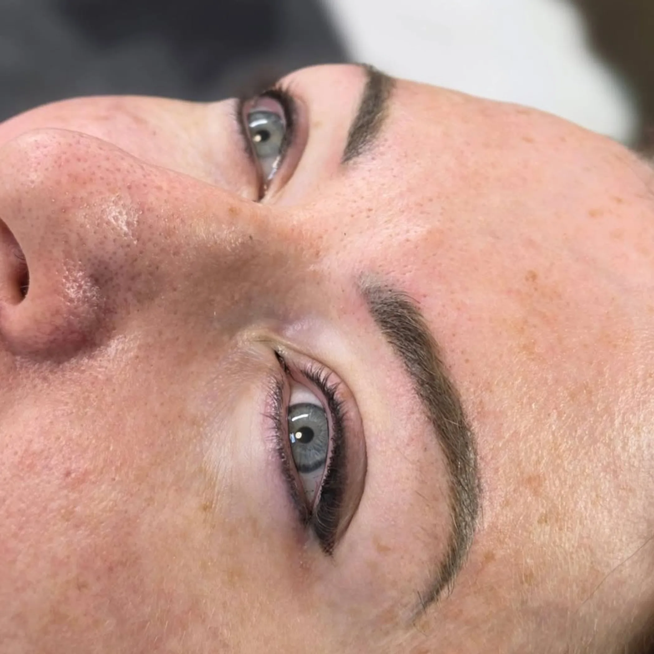 cosmetic tattooed eyeliner close-up