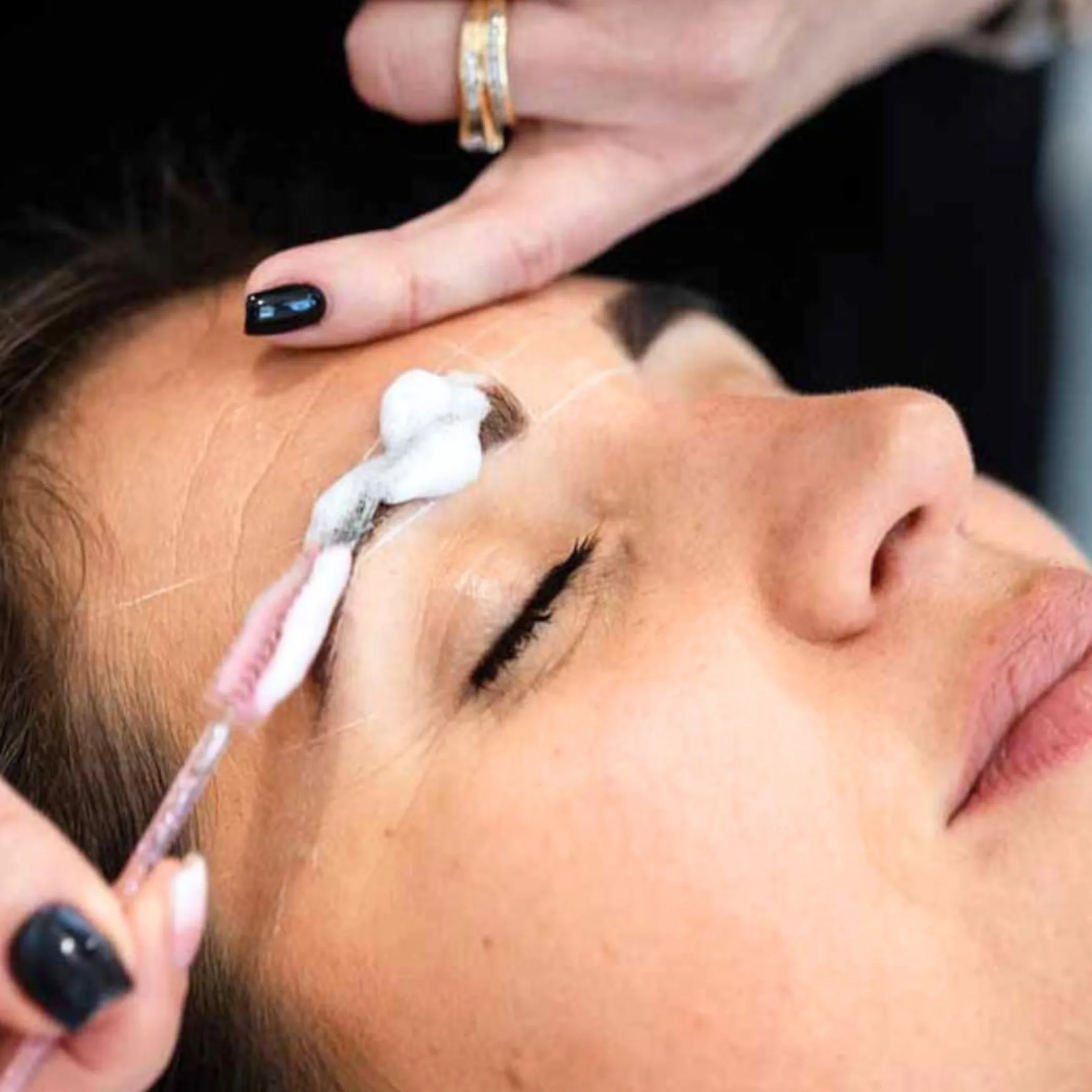 cosmetic tattooing procedure on skin