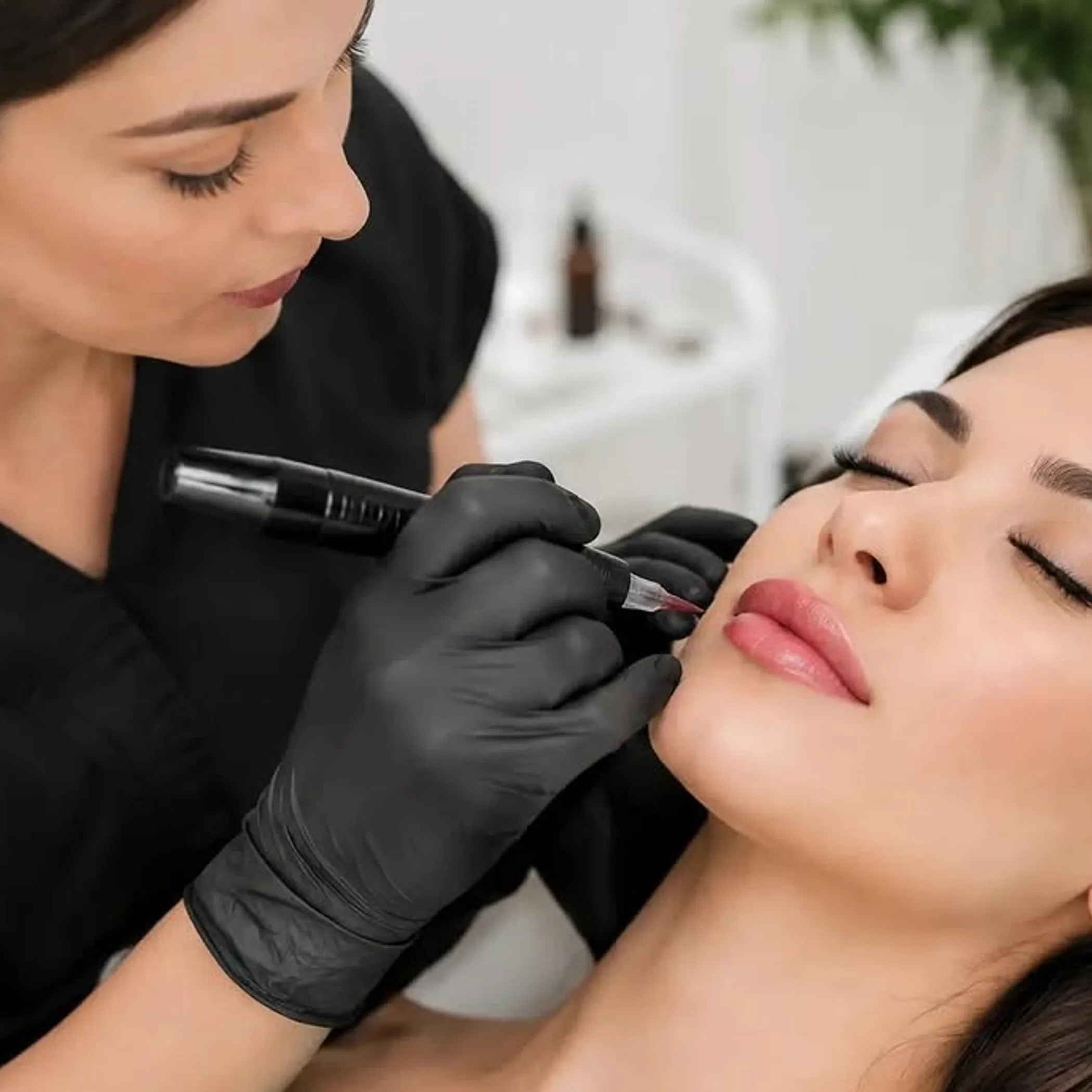 cosmetic tattoo treatment in progress